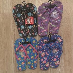 Adult Flip Flops - Black, Purple, Dark Blue, Light blue